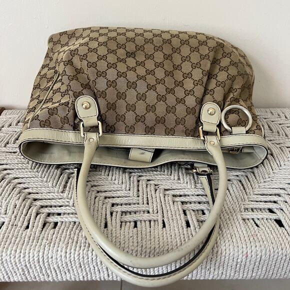 GUCCI GG Sukey Beige Canvas and Leather Tote - Picture 5 of 16